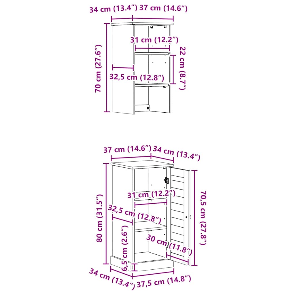 Badezimmermöbel-Set mit Regal VIGO 2 pcs Weiß und Antikweiß