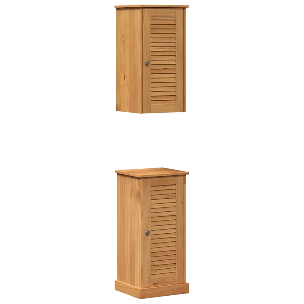 vidaXL Badezimmermöbel-Set mit Regal VIGO 2 pcs Braun und Honigbraun