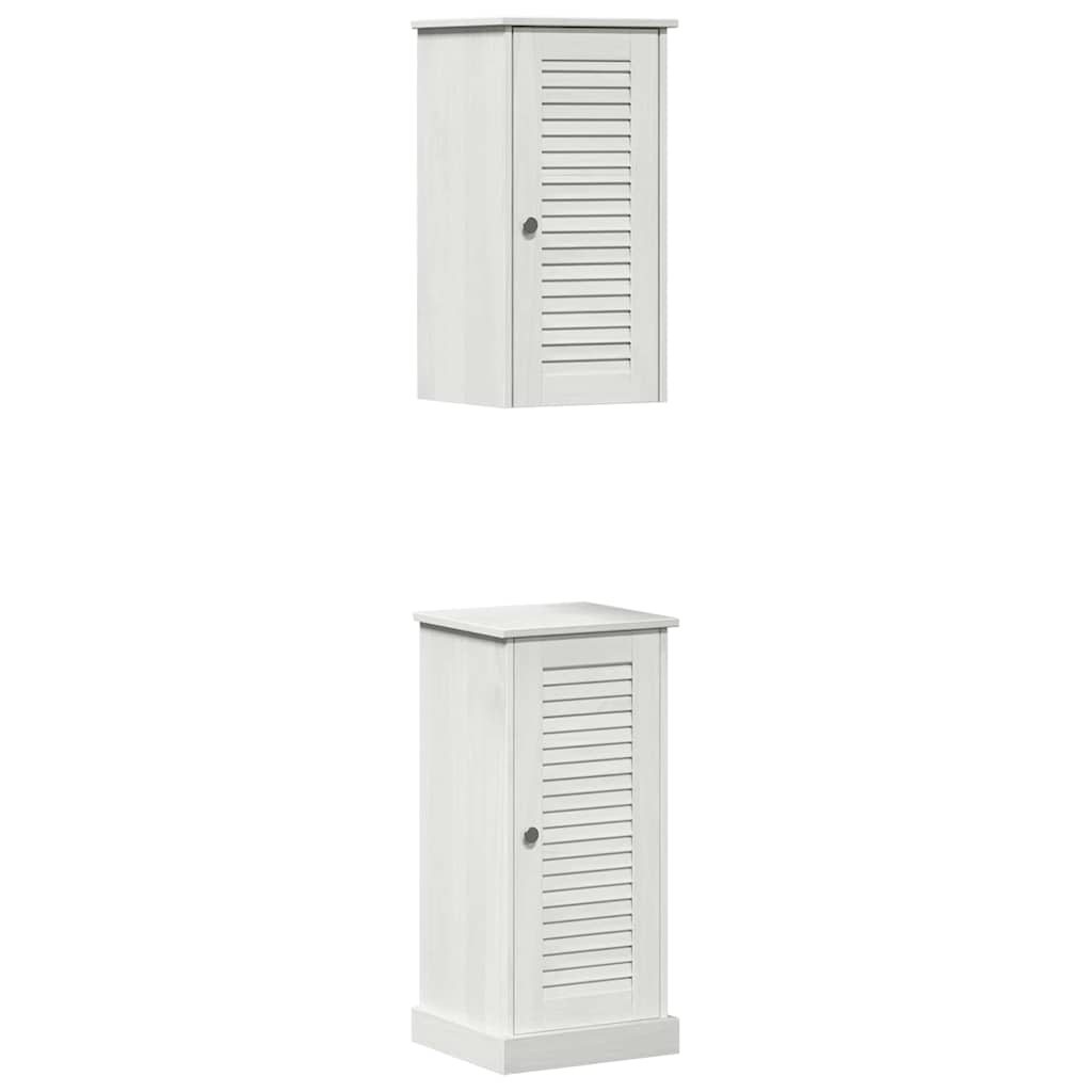 vidaXL Badezimmermöbel-Set mit Regal VIGO 2 pcs Weiß und Antikweiß