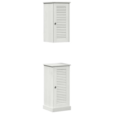 vidaXL Badezimmermöbel-Set mit Regal VIGO 2 pcs Weiß und Antikweiß