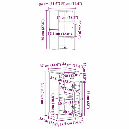 Badezimmermöbel-Set mit Regal VIGO 2 pcs Weiß und Antikweiß