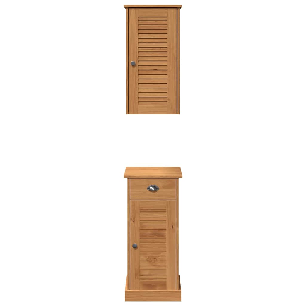 vidaXL Badezimmermöbel Set mit Regal VIGO 2 pcs Braun und Honigbraun