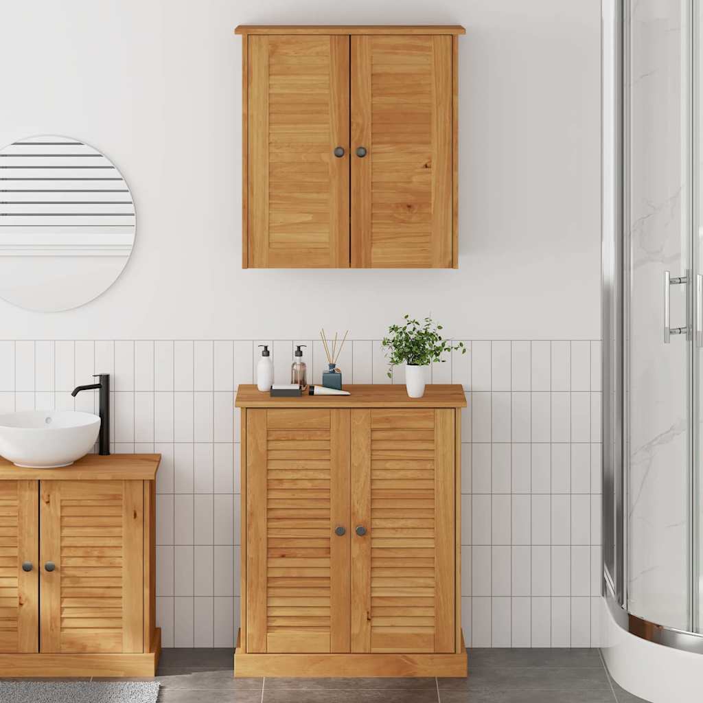 Badezimmermöbel-Set mit Regal VIGO 2 pcs Braun und Honigbraun