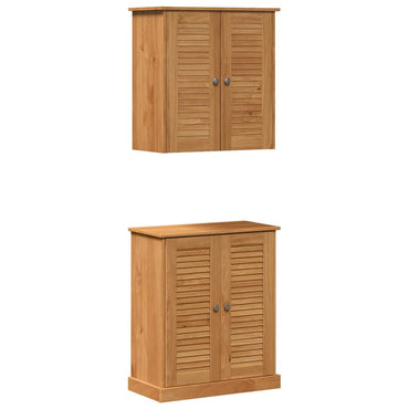 vidaXL Badezimmermöbel-Set mit Regal VIGO 2 pcs Braun und Honigbraun