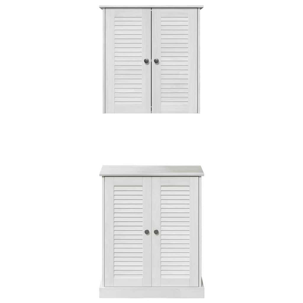 vidaXL Badezimmermöbel-Set 2 pcs Weiß und Antikweiß 67,5 x 34 x 80 cm
