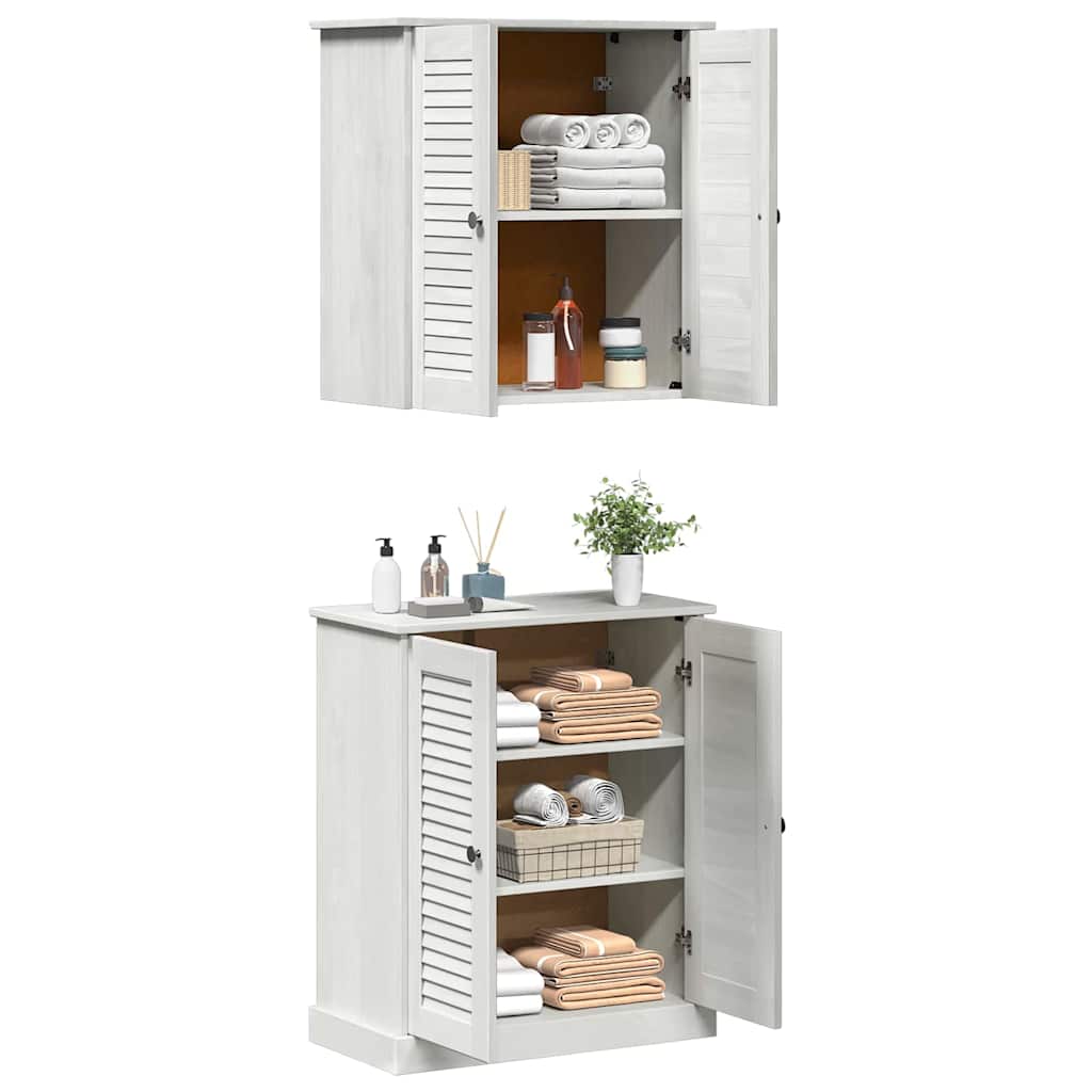 vidaXL Badezimmermöbel-Set 2 pcs Weiß und Antikweiß 67,5 x 34 x 80 cm