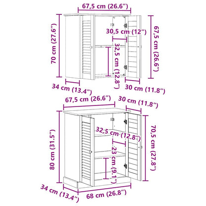 vidaXL Badezimmermöbel-Set 2 pcs Weiß und Antikweiß 67,5 x 34 x 80 cm
