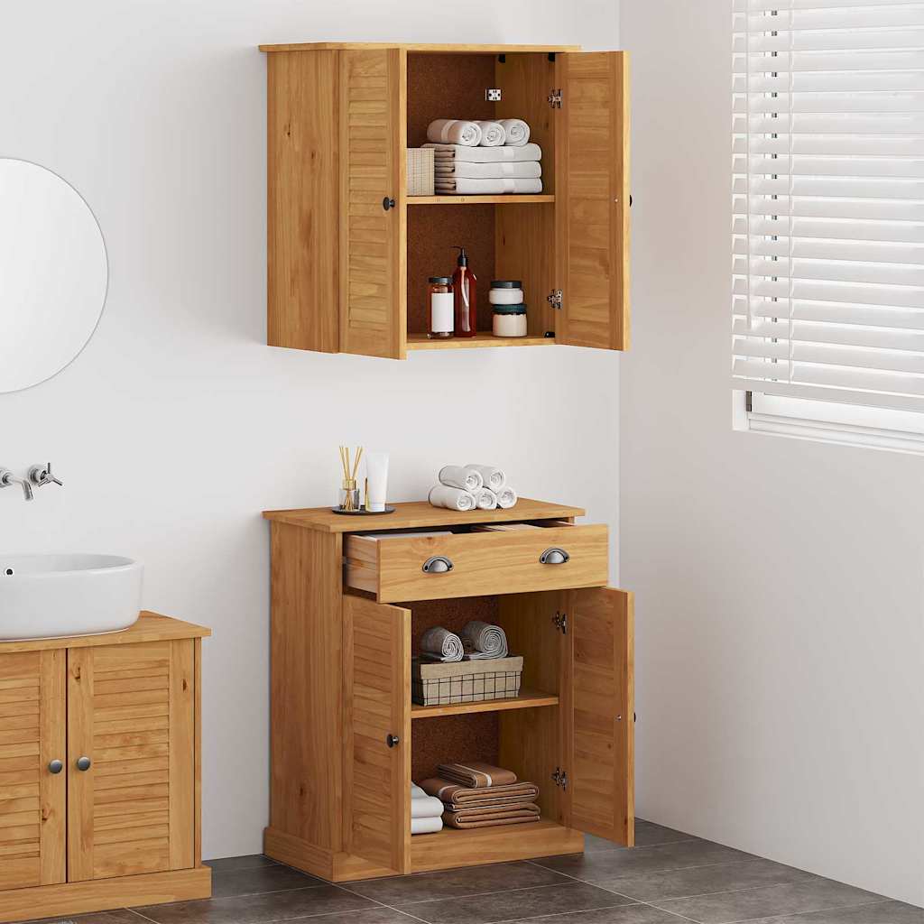 vidaXL Badezimmermöbel-Set mit Regal VIGO 2 pcs Braun und Honigbraun
