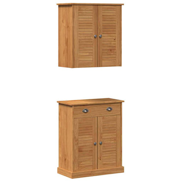 vidaXL Badezimmermöbel-Set mit Regal VIGO 2 pcs Braun und Honigbraun