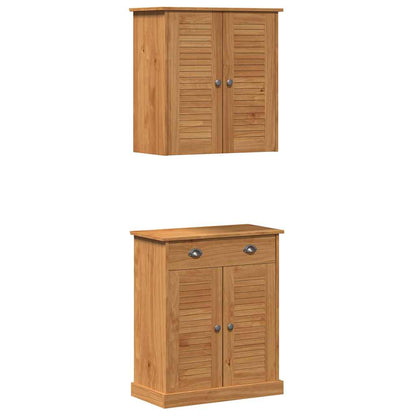 vidaXL Badezimmermöbel-Set mit Regal VIGO 2 pcs Braun und Honigbraun