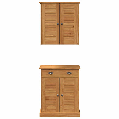 vidaXL Badezimmermöbel-Set mit Regal VIGO 2 pcs Braun und Honigbraun