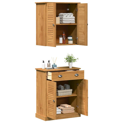 vidaXL Badezimmermöbel-Set mit Regal VIGO 2 pcs Braun und Honigbraun