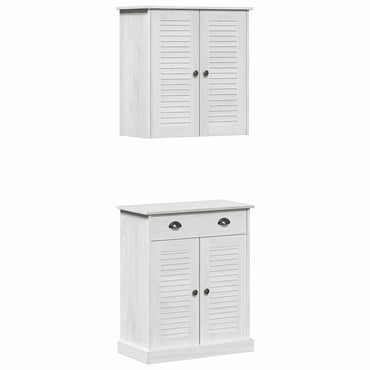 vidaXL Badezimmermöbel-Set mit Regal VIGO 2 pcs Weiß und Antikweiß