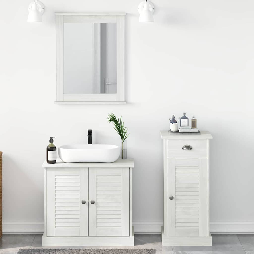 vidaXL Ensemble de meubles de salle de bain 3 pcs Blanc antique Bois de pin massif