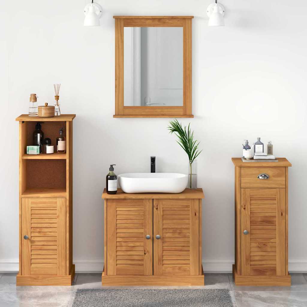 vidaXL Ensemble de meubles de salle de bain VIGO 4 pcs Marron miel Bois de pin massif