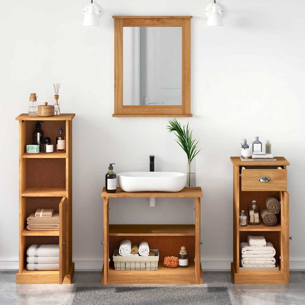 vidaXL Ensemble de meubles de salle de bain VIGO 4 pcs Marron miel Bois de pin massif
