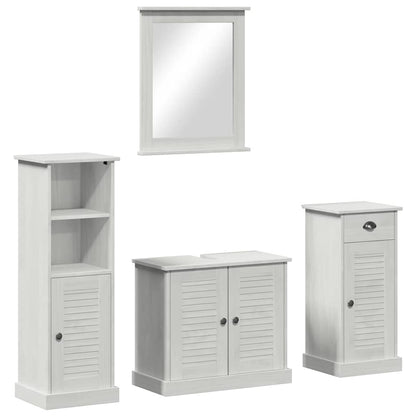 vidaXL Ensemble de meubles de salle de bain 4 pcs Blanc antique Bois de pin massif
