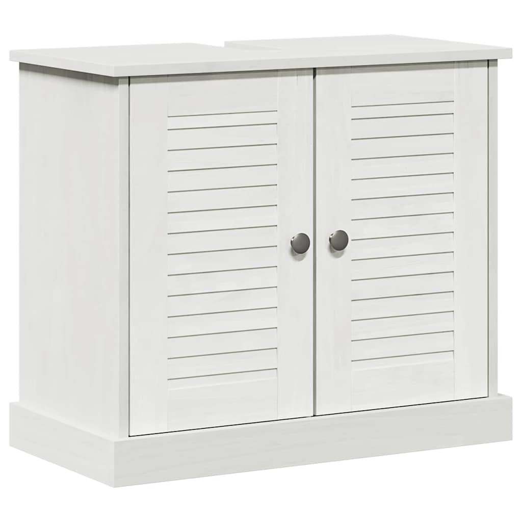 vidaXL Ensemble de meubles de salle de bain 4 pcs Blanc antique Bois de pin massif