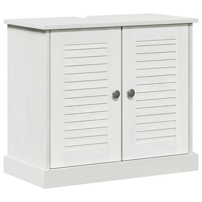 vidaXL Ensemble de meubles de salle de bain 4 pcs Blanc antique Bois de pin massif