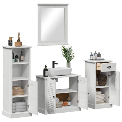 vidaXL Ensemble de meubles de salle de bain 4 pcs Blanc antique Bois de pin massif