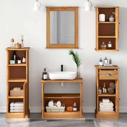 vidaXL Ensemble de meubles de salle de bain VIGO 5 pcs Marron miel Bois de pin massif