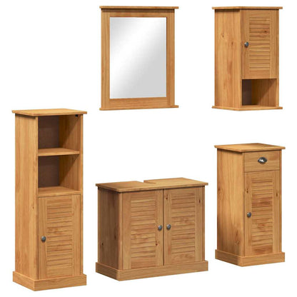 vidaXL Ensemble de meubles de salle de bain VIGO 5 pcs Marron miel Bois de pin massif