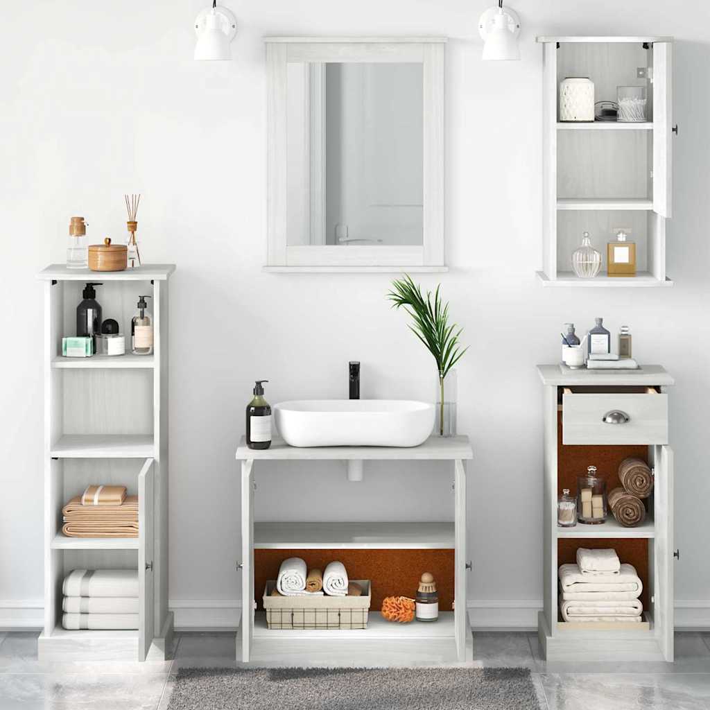 vidaXL Ensemble de meubles de salle de bain VIGO 5 pcs Blanc antique Bois de pin massif