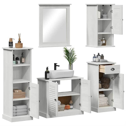 vidaXL Ensemble de meubles de salle de bain VIGO 5 pcs Blanc antique Bois de pin massif