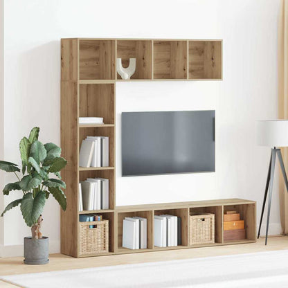 vidaXL Buchschränke 3 Stück Artisan Eiche Holzwerkstoff