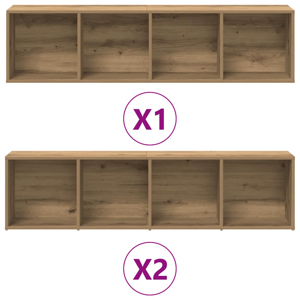 vidaXL Buchschränke 3 Stück Artisan Eiche Holzwerkstoff