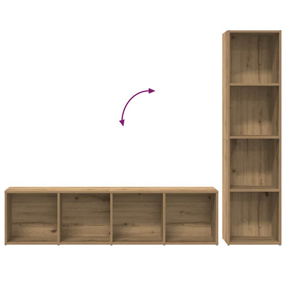 vidaXL Buchschränke 3 Stück Artisan Eiche Holzwerkstoff