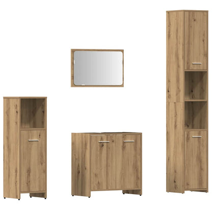 vidaXL Ensemble de meubles de salle de bain 4 pcs Chêne artisanale Bois d'ingénierie