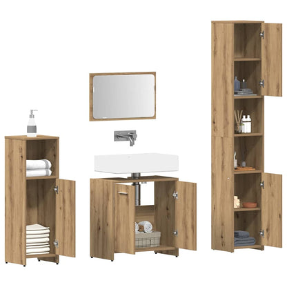 vidaXL Ensemble de meubles de salle de bain 4 pcs Chêne artisanale Bois d'ingénierie