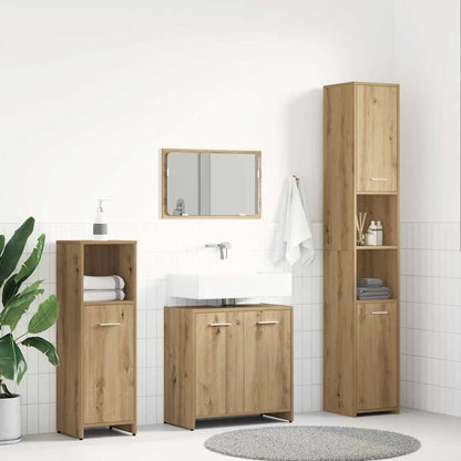 vidaXL Ensemble de meubles de salle de bain 4 pcs Chêne artisanale Bois d'ingénierie