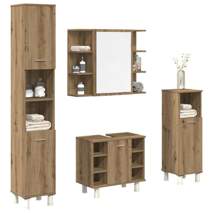 vidaXL Meuble de salle de bain 4 pcs Chêne artisanel Bois d'ingénierie