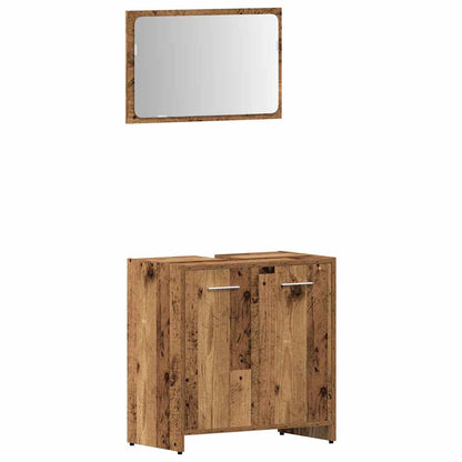vidaXL Ensemble de meubles de salle de bain 3 pcs Effet bois de récupération Bois d'ingénierie