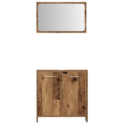 vidaXL Ensemble de meubles de salle de bain 3 pcs Effet bois de récupération Bois d'ingénierie