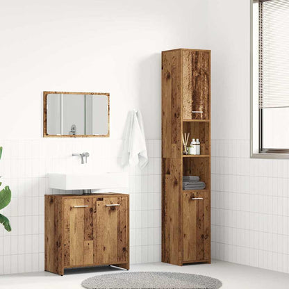 vidaXL Ensemble de meubles de salle de bain 3 pcs Effet bois de récupération Bois d'ingénierie