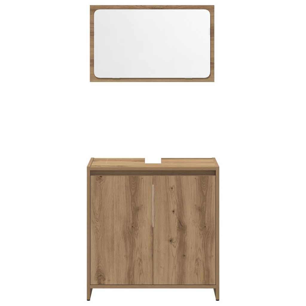 vidaXL 3-tlg. Badmöbel-Set Artisan-Eiche Holzwerkstoff
