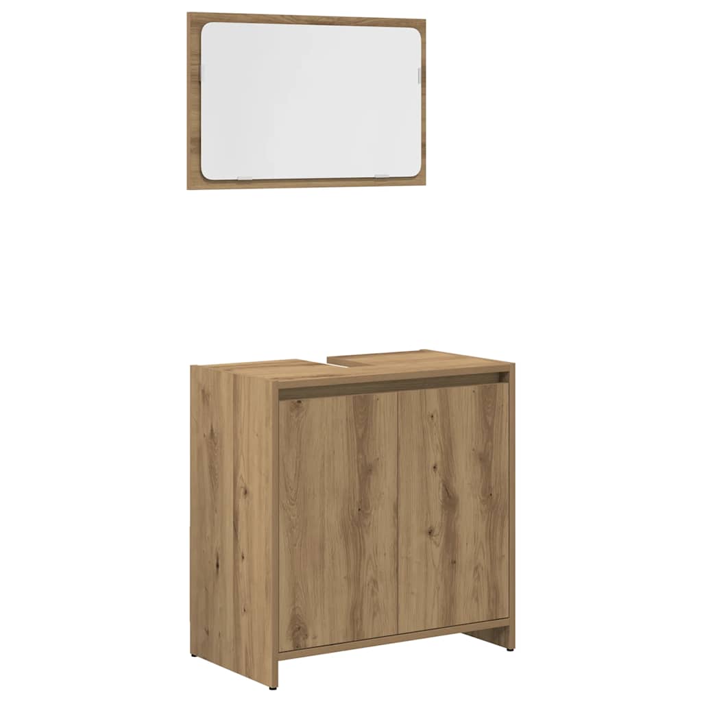 vidaXL 3-tlg. Badmöbel-Set Artisan-Eiche Holzwerkstoff