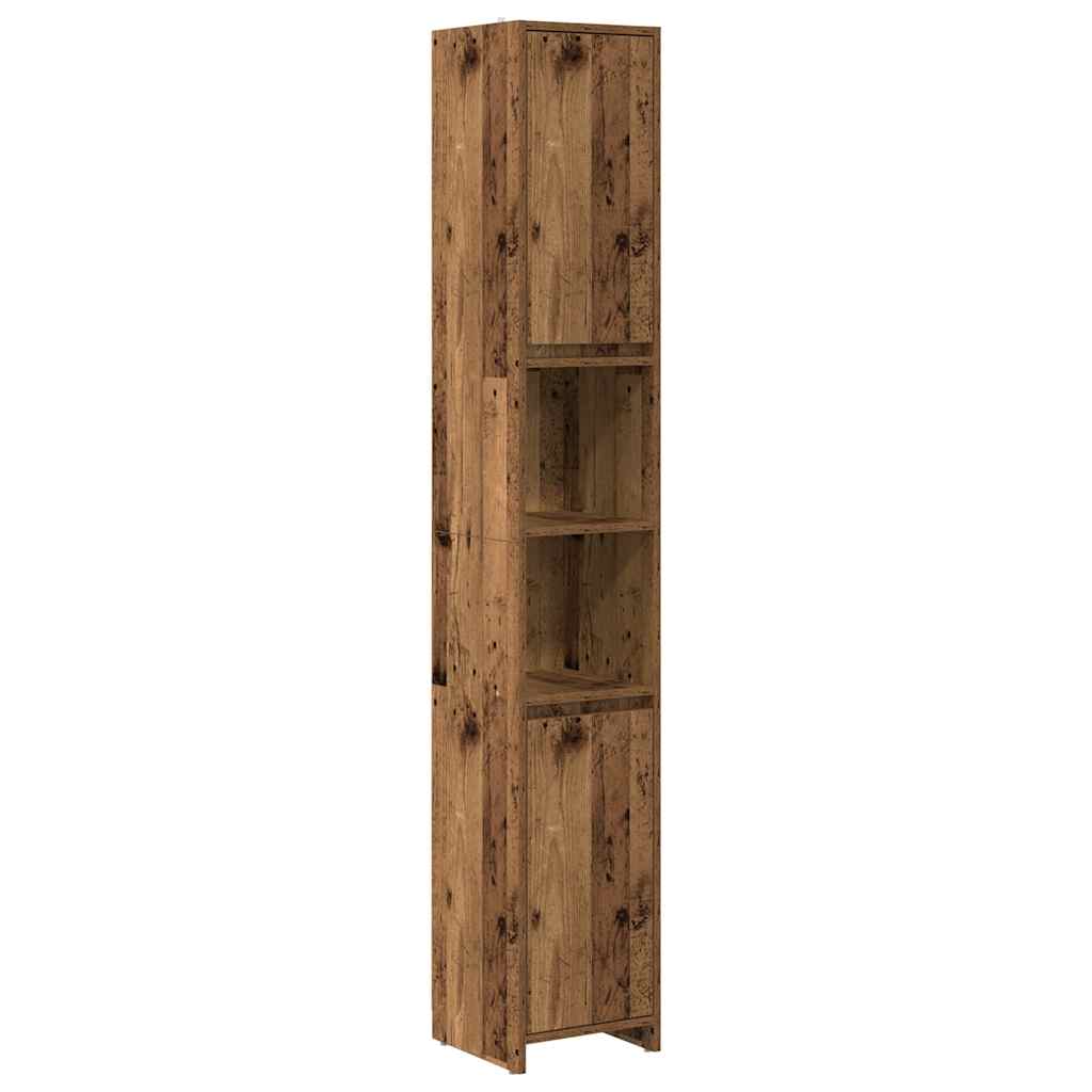 vidaXL Meuble de salle de bain 3 pcs, aspect vieux bois, bois d'ingénierie