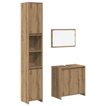 vidaXL 3-tlg. Badmöbel-Set Artisan-Eiche Holzwerkstoff
