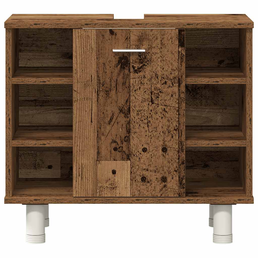 vidaXL Ensemble de meubles de salle de bain 3 pcs Effet bois de récupération Bois d'ingénierie