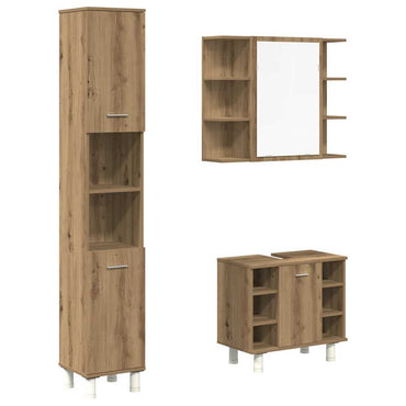 vidaXL 3-tlg. Badmöbel-Set Artisan-Eiche Holzwerkstoff