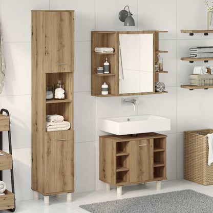 vidaXL 3-tlg. Badmöbel-Set Artisan-Eiche Holzwerkstoff
