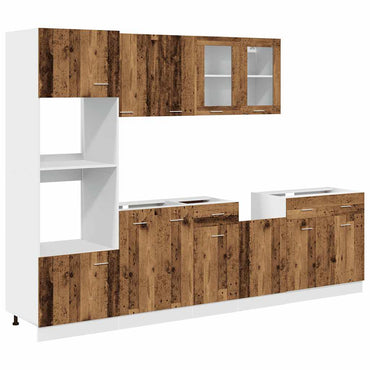 vidaXL Meuble de cuisine 7 pcs Lyon aspect bois de récupération bois d'ingénierie
