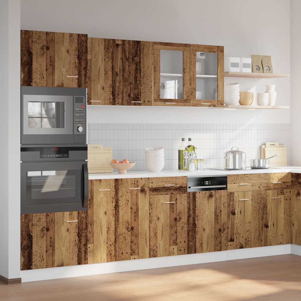 vidaXL Meuble de cuisine 7 pcs Lyon aspect bois de récupération bois d'ingénierie