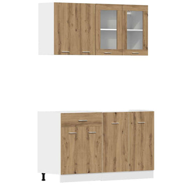vidaXL Ensemble de 4 meubles de cuisine Chêne Artisan Lyon en bois d'ingénierie