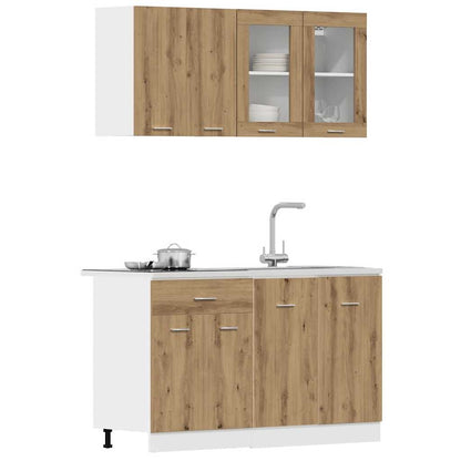 vidaXL Ensemble de 4 meubles de cuisine Chêne Artisan Lyon en bois d'ingénierie