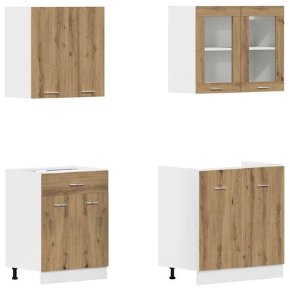 vidaXL Ensemble de 4 meubles de cuisine Chêne Artisan Lyon en bois d'ingénierie